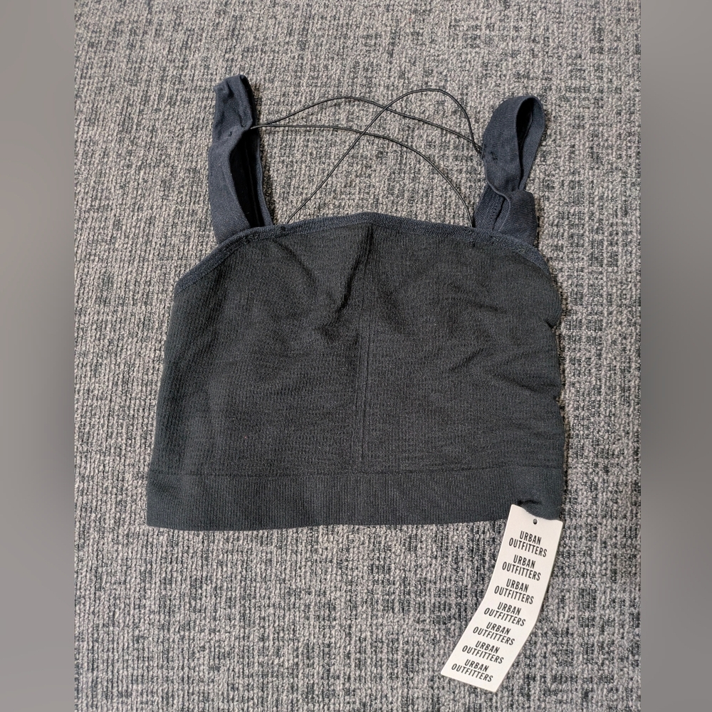 NWT Urban Outfitters Out From Under Ribbed Strappy Tank Size XS/S Black